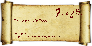 Fekete Éva névjegykártya